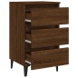 vidaXL Nachttisch mit Metallbeinen Braun Eichen-Optik 40x35x69 cm vidaXL Nachttisch mit Metallbeinen Braun Eichen-Optik 40x35x69 cm