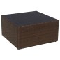 Gartensessel mit Fußhocker Poly Rattan Braun Gartensessel mit Fußhocker Poly Rattan Braun