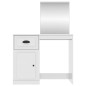 vidaXL Schminktisch mit Spiegel Hochglanz-Weiß 90x50x132,5 cm vidaXL Schminktisch mit Spiegel Hochglanz-Weiß 90x50x132,5 cm