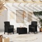 vidaXL Gartenstühle 2 Stk. mit Kissen PP Rattan Graphitgrau vidaXL Gartenstühle 2 Stk. mit Kissen PP Rattan Graphitgrau