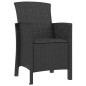 vidaXL Gartenstühle 2 Stk. mit Kissen PP Rattan Graphitgrau vidaXL Gartenstühle 2 Stk. mit Kissen PP Rattan Graphitgrau