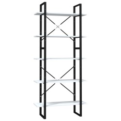 vidaXL Bücherregal 5 Fächer Weiß 80x30x175 cm Holzwerkstoff