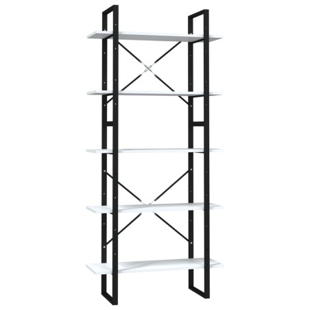 vidaXL Bücherregal 5 Fächer Weiß 80x30x175 cm Holzwerkstoff