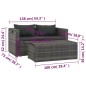 vidaXL 6-tlg. Garten-Lounge-Set mit Polstern Poly Rattan Grau vidaXL 6-tlg. Garten-Lounge-Set mit Polstern Poly Rattan Grau