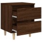 vidaXL Nachttische mit Massivholz-Beinen 2 Stk. Braun Eiche 40x35x50cm vidaXL Nachttische mit Massivholz-Beinen 2 Stk. Braun Eiche 40x35x50cm
