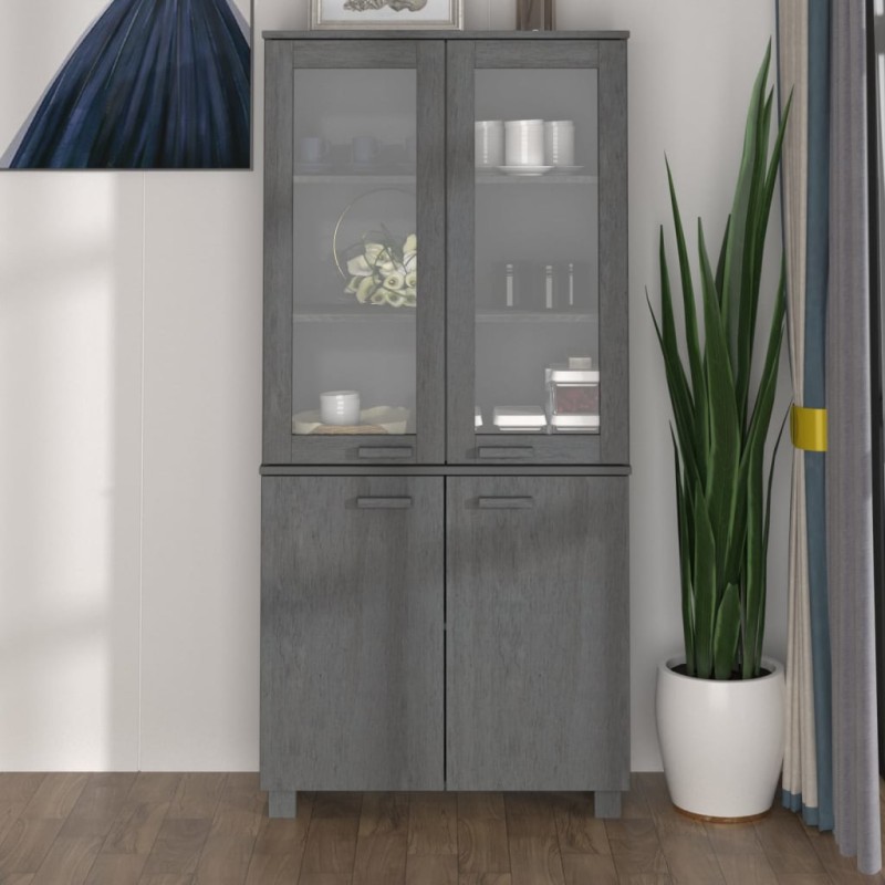 vidaXL Highboard HAMAR Massivholz Kiefer Dunkelgrau vidaXL Highboard HAMAR Massivholz Kiefer Dunkelgrau