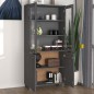 vidaXL Highboard HAMAR Massivholz Kiefer Dunkelgrau vidaXL Highboard HAMAR Massivholz Kiefer Dunkelgrau