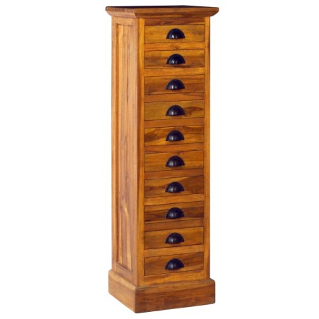 vidaXL Schrank mit 10 Schubladen 35x30x120 cm Teak Massivholz
