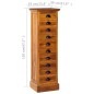 vidaXL Schrank mit 10 Schubladen 35x30x120 cm Teak Massivholz vidaXL Schrank mit 10 Schubladen 35x30x120 cm Teak Massivholz