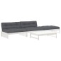 vidaXL 4-tlg. Garten-Lounge-Set mit Kissen Weiß Massivholz vidaXL 4-tlg. Garten-Lounge-Set mit Kissen Weiß Massivholz