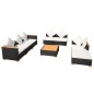 8-tlg. Garten-Lounge-Set mit Auflagen Poly Rattan Schwarz 8-tlg. Garten-Lounge-Set mit Auflagen Poly Rattan Schwarz