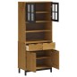 vidaXL Highboard mit Glastüren FLAM 80x40x180 cm Massivholz Kiefer vidaXL Highboard mit Glastüren FLAM 80x40x180 cm Massivholz Kiefer