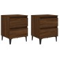 vidaXL Nachttische 2 Stk. Metallbeine Braun Eichen-Optik 40x35x50 cm vidaXL Nachttische 2 Stk. Metallbeine Braun Eichen-Optik 40x35x50 cm