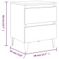 vidaXL Nachttische 2 Stk. Metallbeine Braun Eichen-Optik 40x35x50 cm vidaXL Nachttische 2 Stk. Metallbeine Braun Eichen-Optik 40x35x50 cm