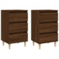vidaXL Nachttische mit Massivholz-Beinen 2 Stk. Braun Eiche 40x35x69cm vidaXL Nachttische mit Massivholz-Beinen 2 Stk. Braun Eiche 40x35x69cm