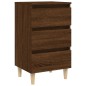 vidaXL Nachttische mit Massivholz-Beinen 2 Stk. Braun Eiche 40x35x69cm vidaXL Nachttische mit Massivholz-Beinen 2 Stk. Braun Eiche 40x35x69cm