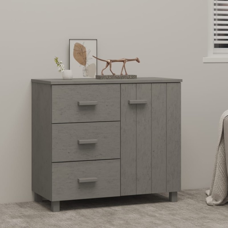 vidaXL Sideboard HAMAR Hellgrau 90x40x80 cm Massivholz Kiefer vidaXL Sideboard HAMAR Hellgrau 90x40x80 cm Massivholz Kiefer
