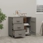 vidaXL Sideboard HAMAR Hellgrau 90x40x80 cm Massivholz Kiefer vidaXL Sideboard HAMAR Hellgrau 90x40x80 cm Massivholz Kiefer