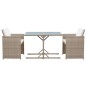 vidaXL 3-tlg. Bistro-Set mit Auflagen Poly Rattan Beige vidaXL 3-tlg. Bistro-Set mit Auflagen Poly Rattan Beige
