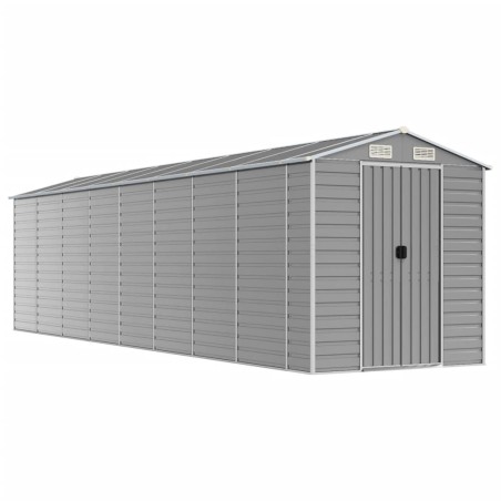 vidaXL Gerätehaus Hellgrau 191x725x198 cm Verzinkter Stahl