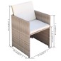 vidaXL 3-tlg. Bistro-Set mit Auflagen Poly Rattan Beige vidaXL 3-tlg. Bistro-Set mit Auflagen Poly Rattan Beige