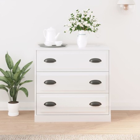 vidaXL Sideboard Hochglanz-Weiß 70x35,5x67,5 cm Holzwerkstoff