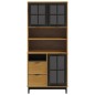 vidaXL Highboard mit Glastüren FLAM 80x40x180 cm Massivholz Kiefer vidaXL Highboard mit Glastüren FLAM 80x40x180 cm Massivholz Kiefer