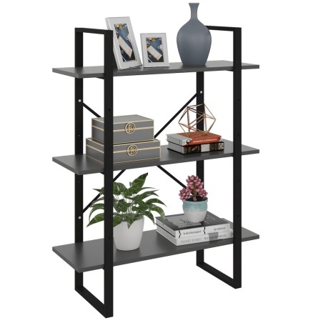 vidaXL Bücherregal Grau 80x30x105 cm Holzwerkstoff