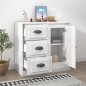 vidaXL Sideboard Hochglanz-Weiß 70x35,5x67,5 cm Holzwerkstoff vidaXL Sideboard Hochglanz-Weiß 70x35,5x67,5 cm Holzwerkstoff