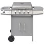 vidaXL Gasgrill 4+1 Flammen Silbern vidaXL Gasgrill 4+1 Flammen Silbern