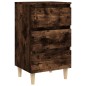 vidaXL Nachttisch mit Massivholz-Beinen Räuchereiche 40x35x69 cm vidaXL Nachttisch mit Massivholz-Beinen Räuchereiche 40x35x69 cm