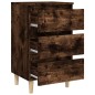 vidaXL Nachttisch mit Massivholz-Beinen Räuchereiche 40x35x69 cm vidaXL Nachttisch mit Massivholz-Beinen Räuchereiche 40x35x69 cm