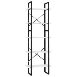 vidaXL Bücherregal 5 Fächer Weiß 60x30x175 cm Holzwerkstoff