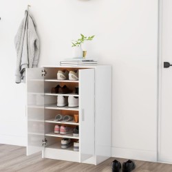 vidaXL Schuhschrank Hochglanz-Weiß 60x35x92 cm Holzwerkstoff