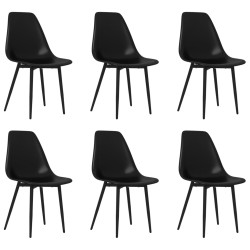 vidaXL Esszimmerstühle 6 Stk. Schwarz PP