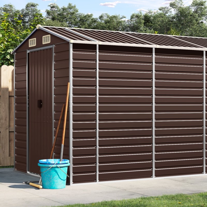 vidaXL Gerätehaus Braun 191x725x198 cm Verzinkter Stahl vidaXL Gerätehaus Braun 191x725x198 cm Verzinkter Stahl