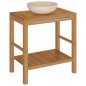 vidaXL Waschtisch Massivholz Teak mit Waschbecken Marmor Creme vidaXL Waschtisch Massivholz Teak mit Waschbecken Marmor Creme