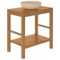 vidaXL Waschtisch Massivholz Teak mit Waschbecken Marmor Creme vidaXL Waschtisch Massivholz Teak mit Waschbecken Marmor Creme