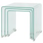 vidaXL Dreiteiliges Satztisch-Set aus gehärtetem Glas Transparent vidaXL Dreiteiliges Satztisch-Set aus gehärtetem Glas Transparent