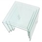 vidaXL Dreiteiliges Satztisch-Set aus gehärtetem Glas Transparent vidaXL Dreiteiliges Satztisch-Set aus gehärtetem Glas Transparent
