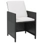 5-tlg. Garten-Essgruppe Poly Rattan Akazienholz Schwarz 5-tlg. Garten-Essgruppe Poly Rattan Akazienholz Schwarz