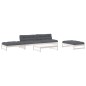 vidaXL 5-tlg. Garten-Lounge-Set mit Kissen Weiß Massivholz vidaXL 5-tlg. Garten-Lounge-Set mit Kissen Weiß Massivholz