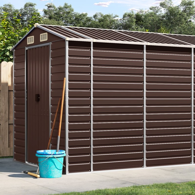 vidaXL Gerätehaus Braun 191x895x198 cm Verzinkter Stahl vidaXL Gerätehaus Braun 191x895x198 cm Verzinkter Stahl