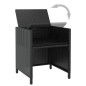 5-tlg. Garten-Essgruppe Poly Rattan Akazienholz Schwarz 5-tlg. Garten-Essgruppe Poly Rattan Akazienholz Schwarz