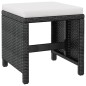 5-tlg. Garten-Essgruppe Poly Rattan Akazienholz Schwarz 5-tlg. Garten-Essgruppe Poly Rattan Akazienholz Schwarz