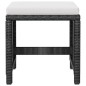 5-tlg. Garten-Essgruppe Poly Rattan Akazienholz Schwarz 5-tlg. Garten-Essgruppe Poly Rattan Akazienholz Schwarz