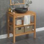 vidaXL Waschtisch Massivholz Teak mit Waschbecken Marmor Schwarz vidaXL Waschtisch Massivholz Teak mit Waschbecken Marmor Schwarz