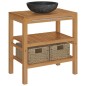 vidaXL Waschtisch Massivholz Teak mit Waschbecken Marmor Schwarz vidaXL Waschtisch Massivholz Teak mit Waschbecken Marmor Schwarz