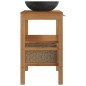 vidaXL Waschtisch Massivholz Teak mit Waschbecken Marmor Schwarz vidaXL Waschtisch Massivholz Teak mit Waschbecken Marmor Schwarz