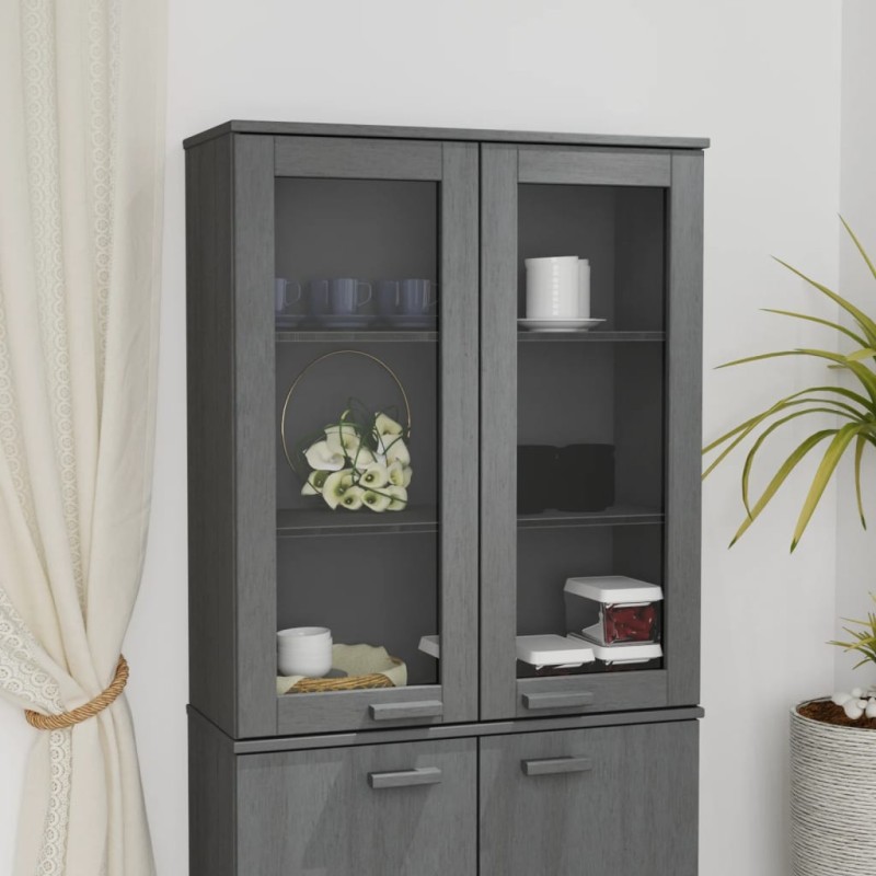 vidaXL Highboard-Oberteil HAMAR Dunkelgrau 85x35x100 cm Massivholz vidaXL Highboard-Oberteil HAMAR Dunkelgrau 85x35x100 cm Massivholz